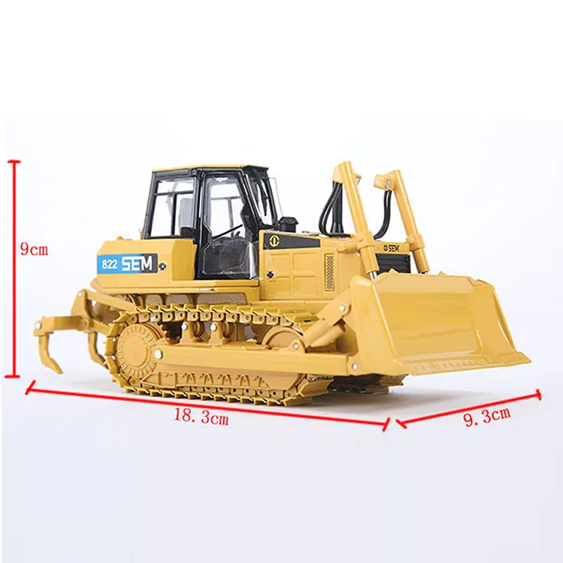 1:35 Scale Diecast Construction Machinery Replica SEM816 Bulldozer Model Cabs Open Bucket Movable Metal Track Yellow Zinc Alloy