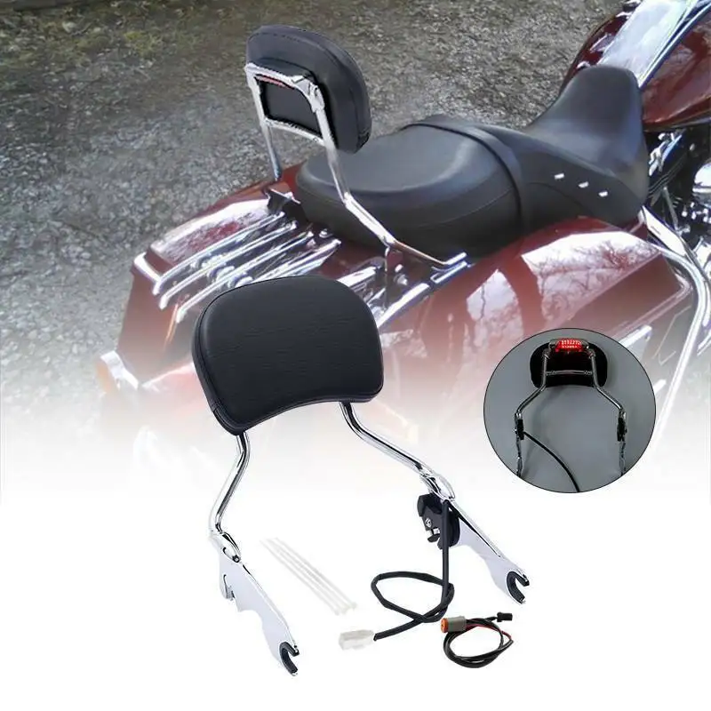 Motorcycle Rear Brake Light Sissy Bar Luggage Rack Docking Kit For Harley Touring 2009-2013