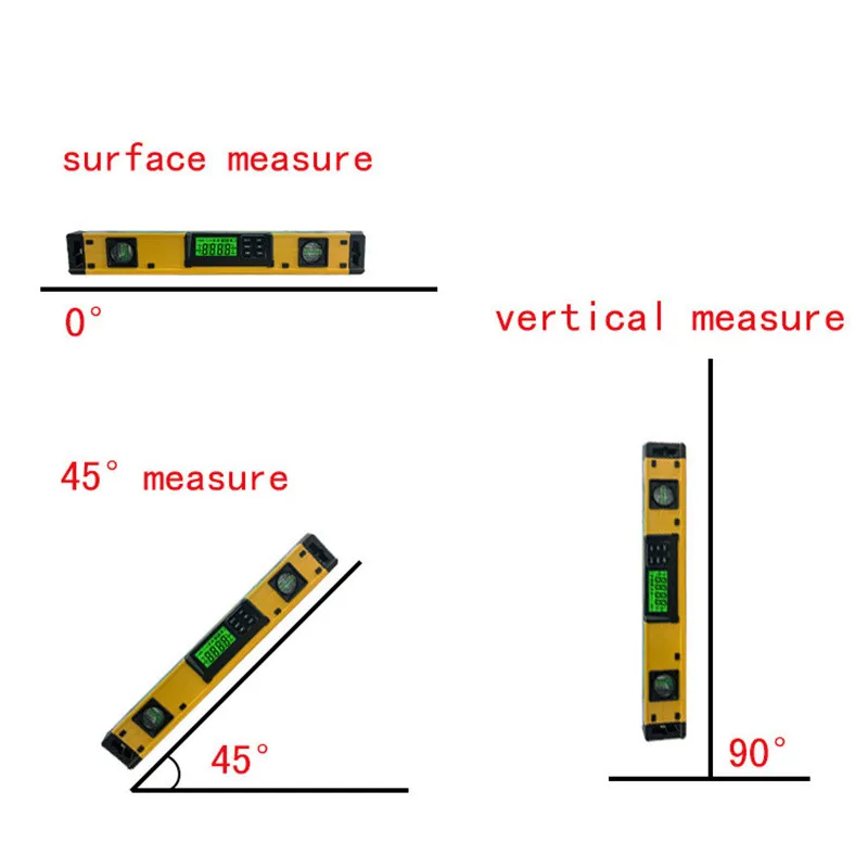 DL400 Digital Level Bar Magnetic Muliti-functional in lega di alluminio Electronic Digital Display Bar Level Instrument vendita calda