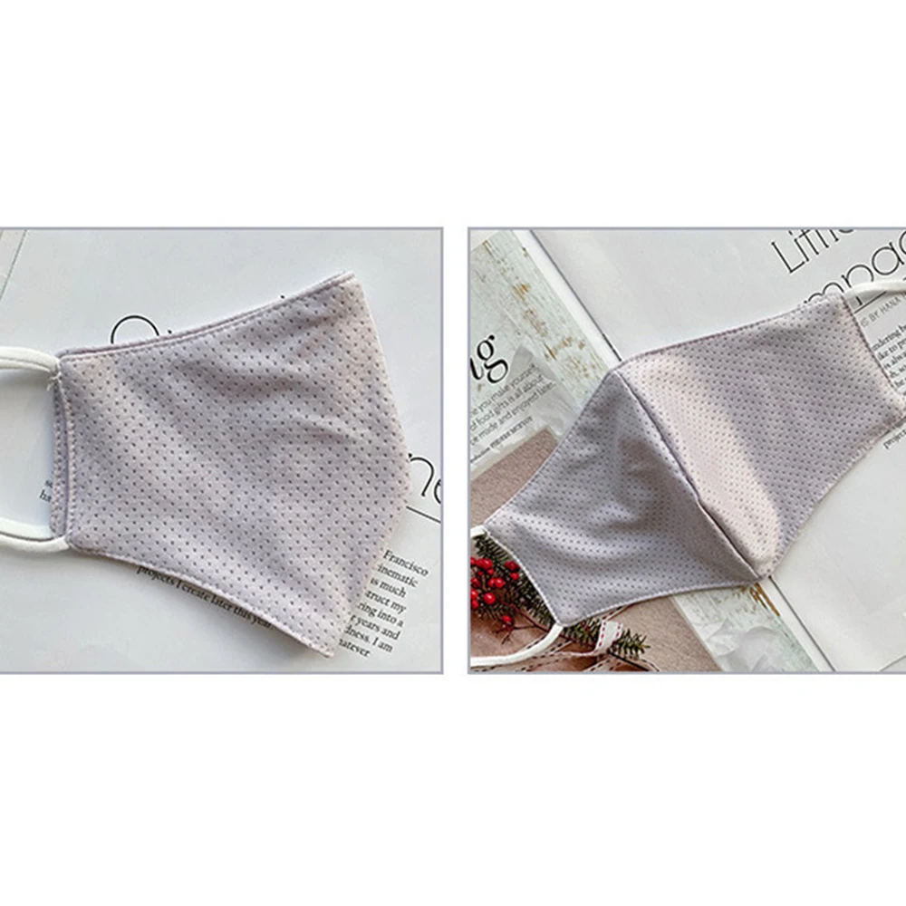 Summer Ice Silk Mask Simple Masque Breathable Washable Women Mouth Face Mask Warm Masks Daily Use Unisex