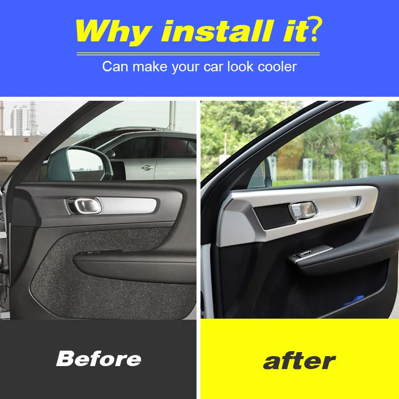 Vtear Car Inner Door Bowl Cover Interior Door Switch Handle Trim Frame Strip Interior Details Styling Accessories For Volvo XC40