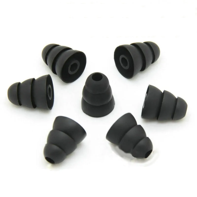 12 PCS/6 Pairs Three Layer Silicone Pads In-Ear Earphone Covers Cap Replacement Headphone tips Earbuds Ear Pads for Headset