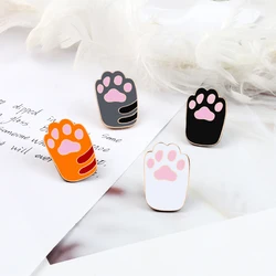Women Kawaii Brooches Pins Badges Cute Dog Paw Pet Cat Claw Enamel Pin Girls Kids Animal Icon Jewelry Accessories Gift Wholesale