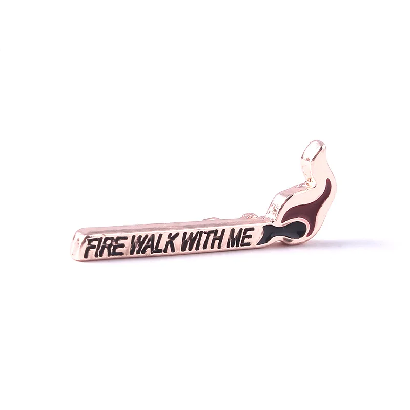 Twin Peaks Enamel Badge Brooch Burning Matches Dale Cooper Pins Brooches for Women Men Lapel Pin Jeans Shirt Jewelry