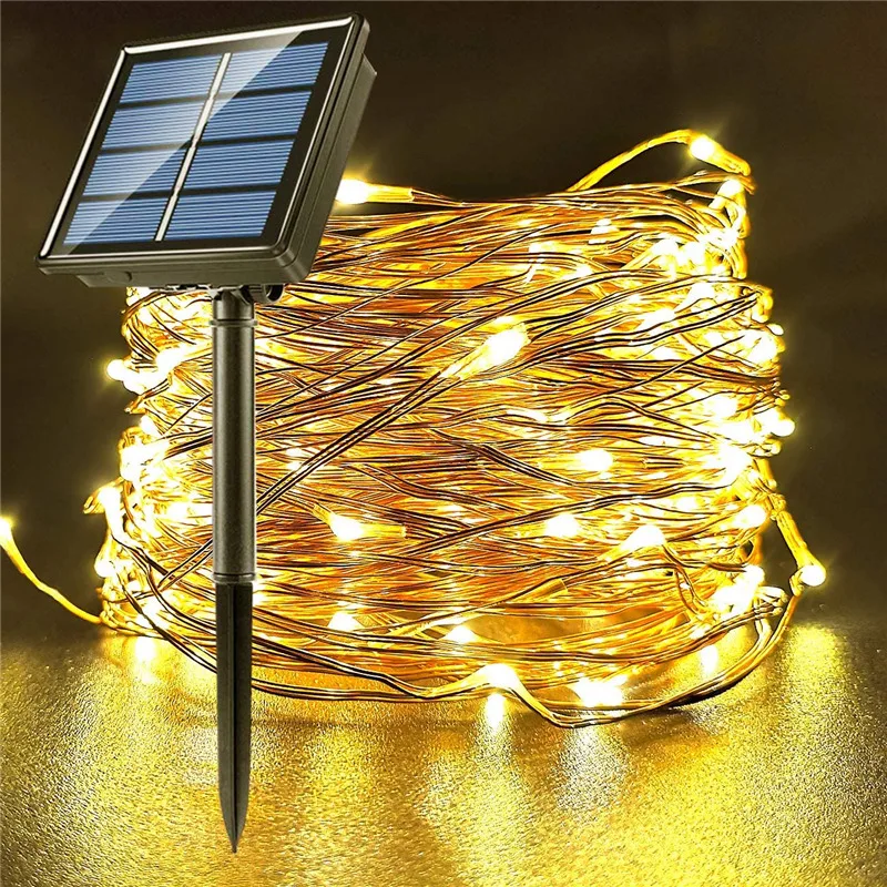 

Solar String Lights Outdoor 5/10/20M Waterproof Decorative Copper Wire String Lights for Party Patio Garden Gate Yard Wedding