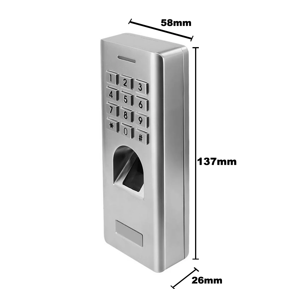 IP66 1000 Users Standalone Fingerprint Password Keypad Access Control Reader for security door lock system gate opener