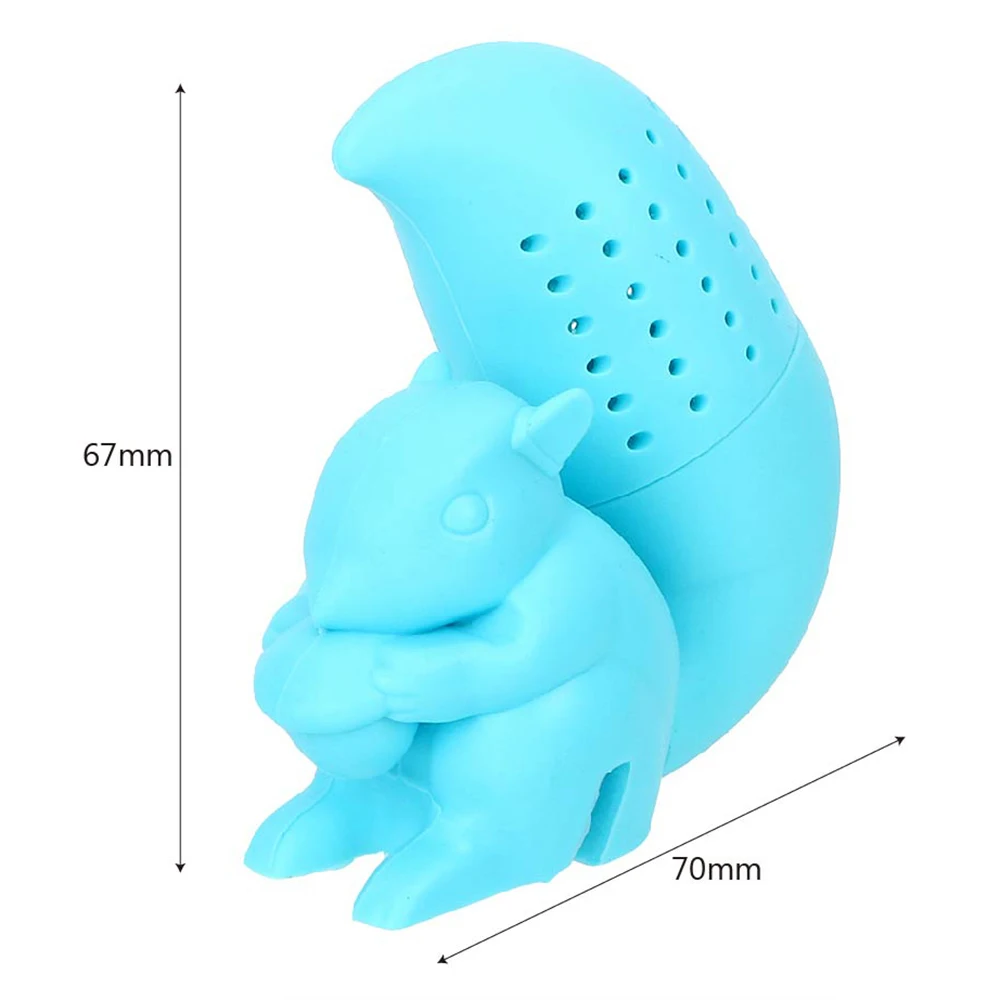 Tea Infuser Silicone Cute Squirrel Shape Tea Coffee Loose Leaf Strainer Bag Mug Filter Teapot Teabags Drinkware