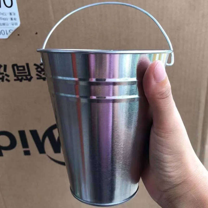 Large Galvanized Metal Buckets with Handle  12.8*11.5CM- Unique Goody Baskets, Great for Party Favors, Party Accessories