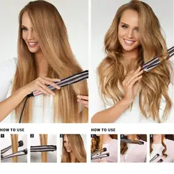 Professional Hair Straightener Curling Iron 2 in 1 Tourmaline Ceramic Salon High Heat 450℉ Twisted Flat Iron For All Hair Types