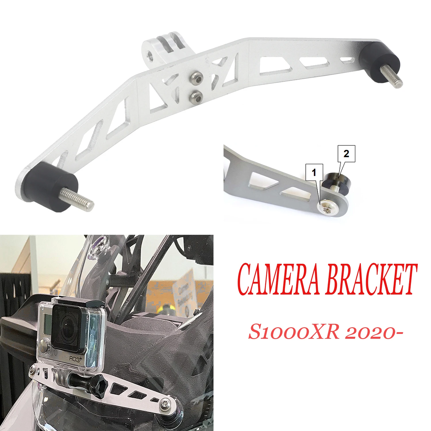 

S 1000 XR Motorcycle Accessories Driving Recorder Camera Silver Bracket For BMW S1000XR 2020 2021 -