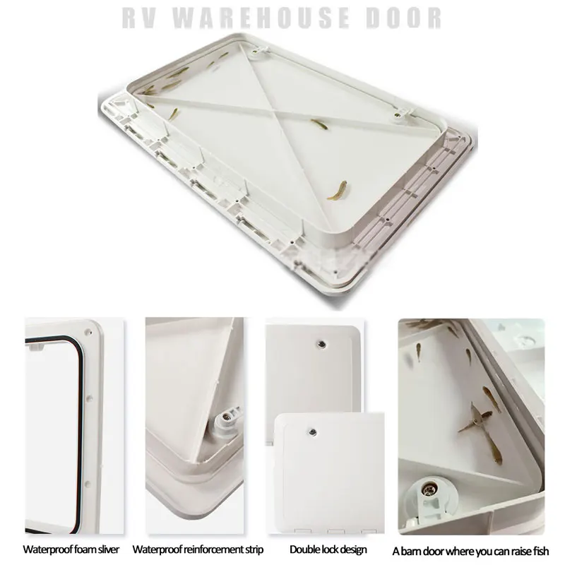 RV Hatch Cover Caravan Motorhome Square UV Resistance 180° Opening Angle With Lock Boat Deck Plate Yacht Accessories