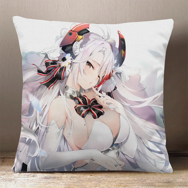 Game Azur Lane KMS Prinz Eugen Cartoon Printing Square Throw Pillow Siesta Dakimakura Dakimakura Safa Back Cushion Cosplay Gift