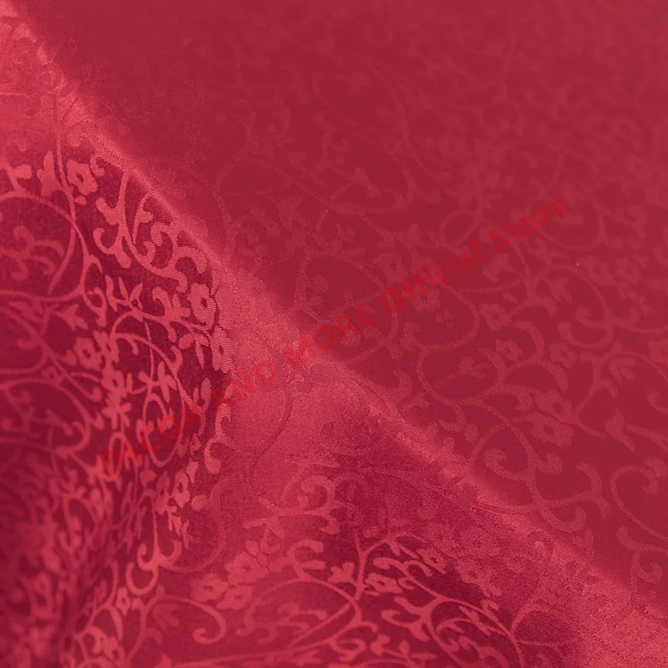 Decoration Polyester White Ivory Red Fabric Jacquard Thick Cloth DIY Dress Fabrics Curtain/Tablecloths/Cushion Cover