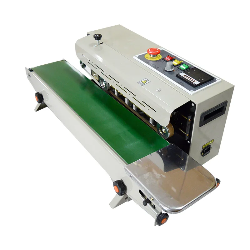 Continuous Sealing Machine Horizontal PVC Membrane Bag Film Sealer Machine Temperature Control FR770 with 2 Mark Wheels