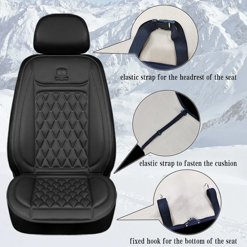 Karcle 12V-24V Heated Car Seat Cushion Heating Pad Universal Automobile Cover Car Seat Heater Protector For Winter