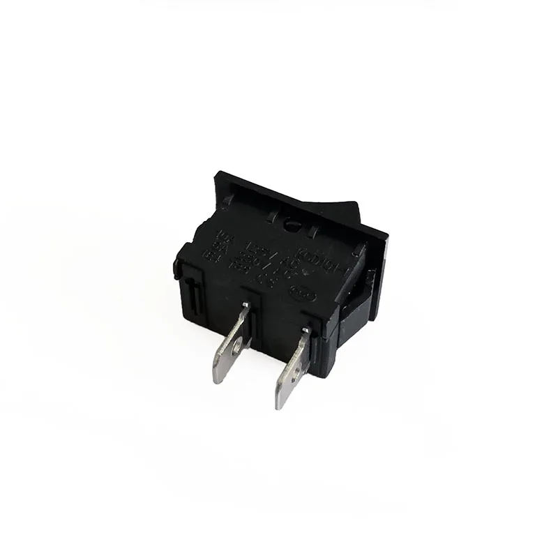 20/50 pcs/lot KCD1 2 Pin 250V 3A SPST Black Boat Switch 21*15/15*10 Snap-in ON OFF Rocker Position Switch 21*15MM Copper feet