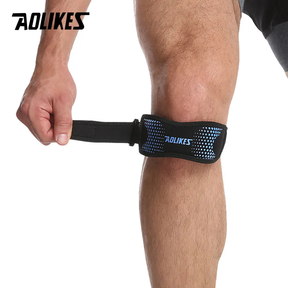 AOLIKES-rodillera ajustable de 1 piezas para aliviar el dolor de rodilla, estabilizador de rótula, soporte para senderismo, fútbol, baloncesto,