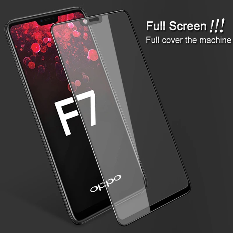 Tempered Glass For OPPO F7 Screen Protector OPPO F7 Tempered Glass for OPPO R7 R9 R9S R11 R11S R15 Plus Full Cover Protect Film