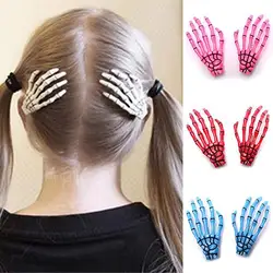 HOT SALES!!New Arrival 1 Pair Fashion Skull Hand Bone Hairpin Gripper Ghost Skeleton Hair Clips Hairclips Wholesale Dropshippin