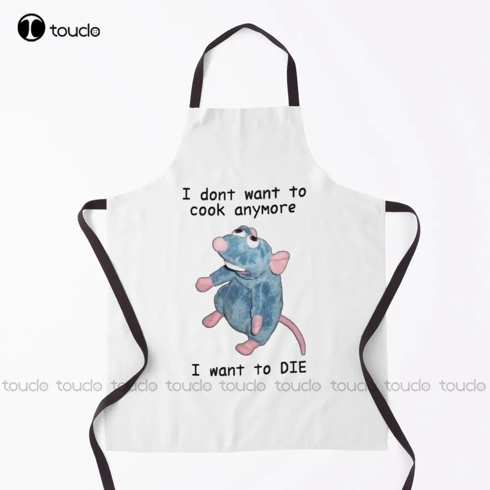 New I Dont Want To Cook Anymore I Want To Die - Cute Funny Rat Design Gift Apron Hair Stylist Apron Unisex