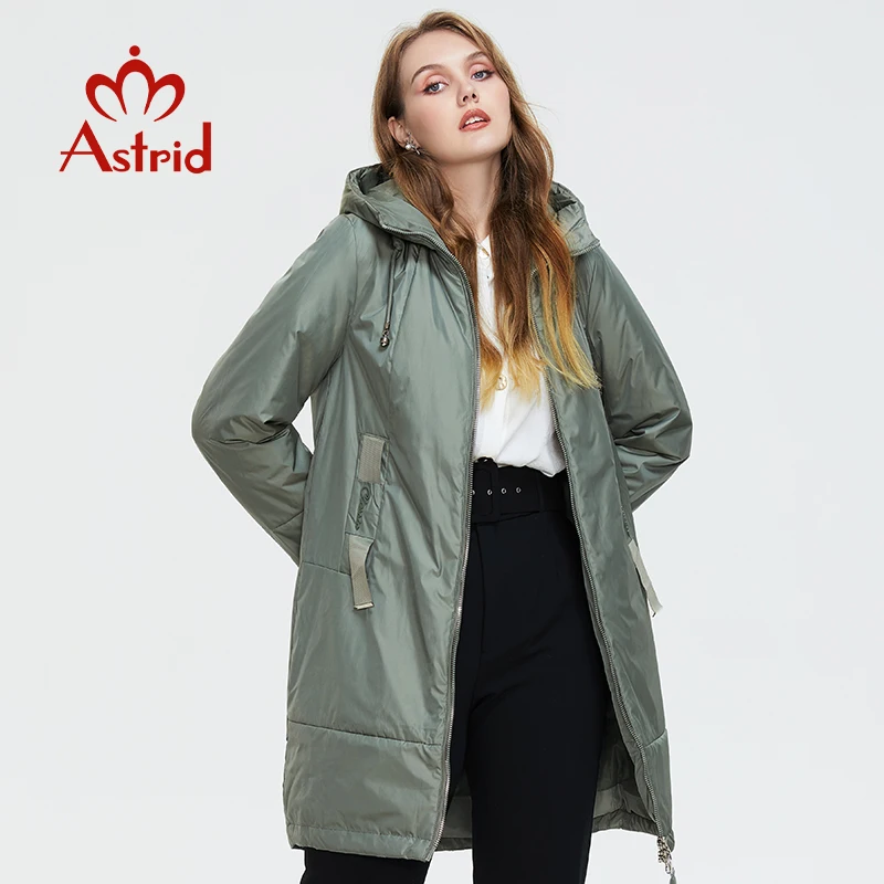 Astrid 2022 Neue Winterjacke Mittellanges Kapuzen-Design Oversize Mode Damen Daunenjacke warmer Parka Damenmantel AM-9726