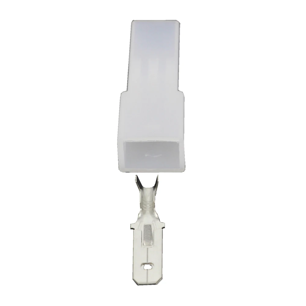 1 Pin 6.3 Series Car & Motorcycle Connector White Plastic Plug With Terminal DJ70121-6.3-11/21 1P Connector