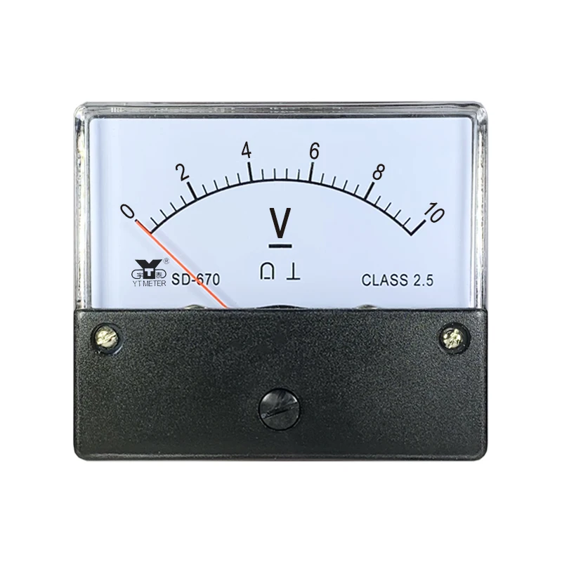 Sd670 DC voltmeter 5V 10V 15V 20V 30V 50V 75V 100V 150V 200V 250V 300V pointer voltage size 60 * 70mm measuring positive and neg