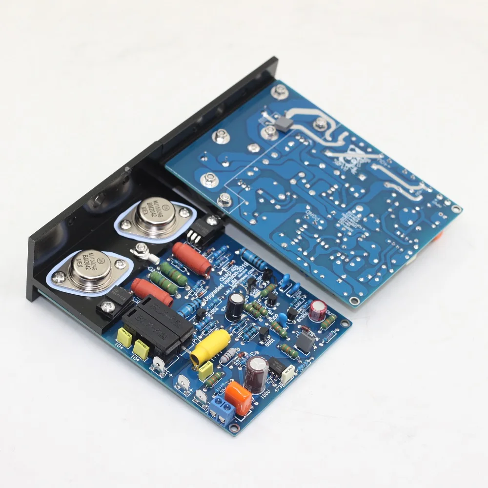 1 Pair Aluminum Plate Power Board QUAD405 CLONE MJ15024 Finished Power Amplifier Board 100W Dual Channel