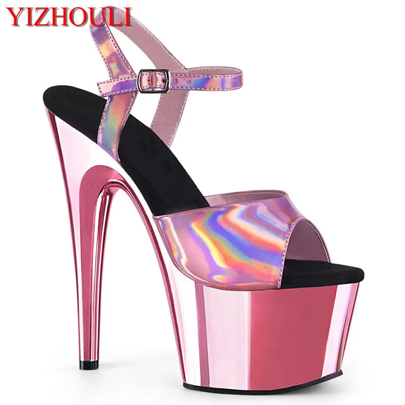 

Pink 7-inch heels, 17cm electroplated stilettos from sexy clubs, and models' pole dancing sandals