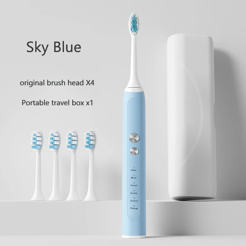 New Rechargeable ElectricToothbrush Intelligent Ultrasonic Cleaner Adult Teeth Waterproof
