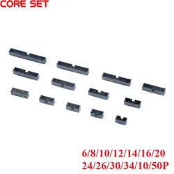 10pcs 1.27mm Pitch 6 8 10 12 14 16 20 26 30 34 40 50 60 Pin SMT SMD Male Shrouded Box Header IDC Connector