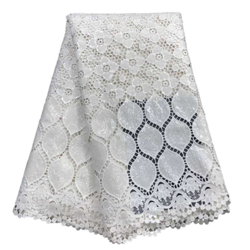 Newly arrived high quality African rope lace fabric, chemical lace soluble in water for royal wedding lace fabric