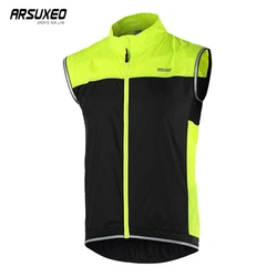 ARSUXEO-Colete Reflexivo Masculino de Ciclismo com Bolso, MTB Colete, Roupas de Bicicleta, Respirável Corrida Colete, Secagem Rápida