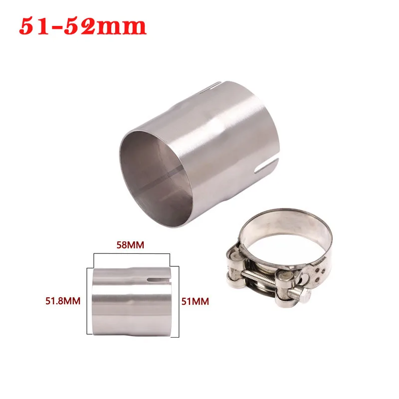 51mm to 52MM 54MM 56MM 58MM 62MM Motorcycle Yoshimura Exhaust Escape Convertor Adapter Link Pipe Tube Reducer 60mm Muffler Race