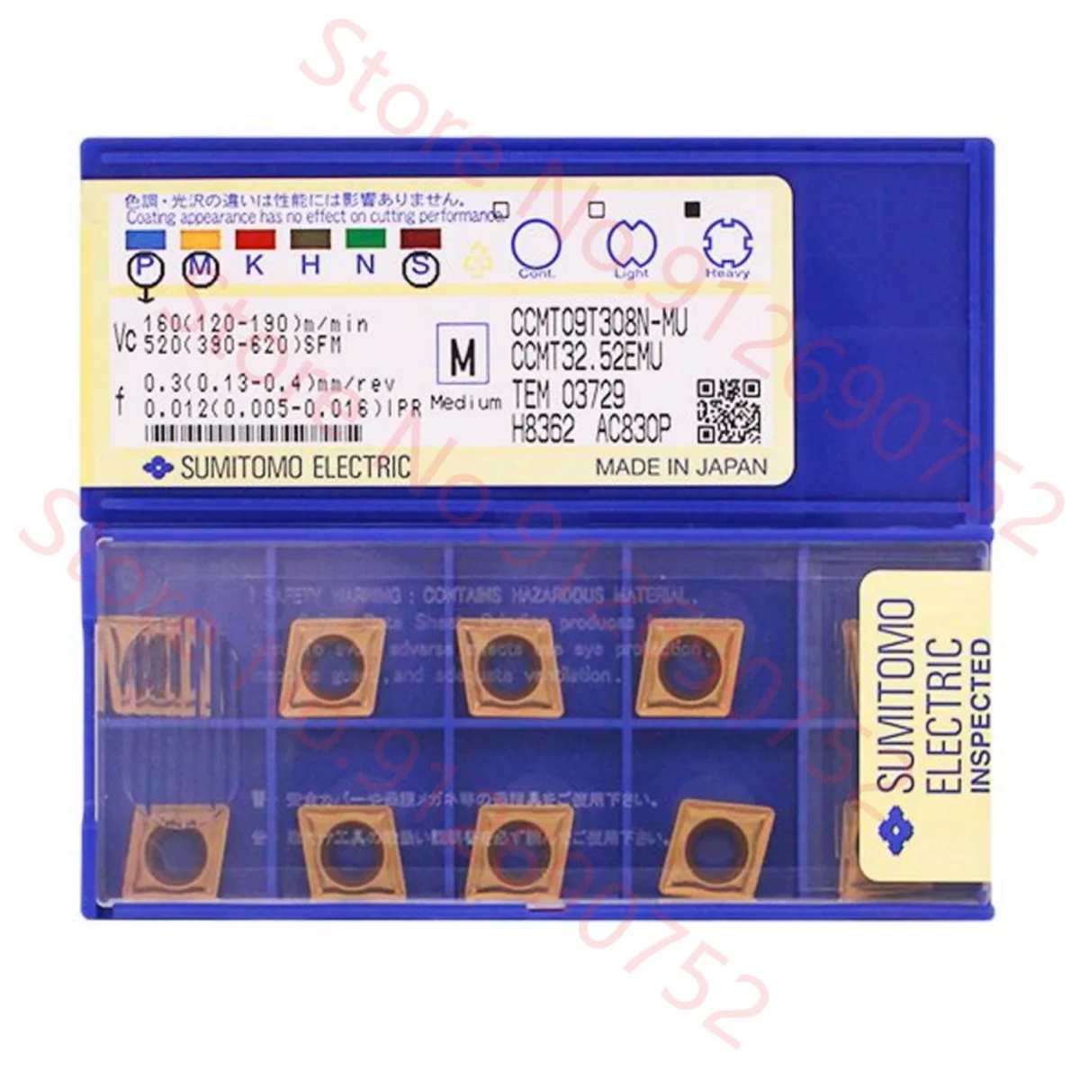 

Вставки из карбида CCMT09T304N CCMT09T308N-MU AC820P SUMITOMO CCMT