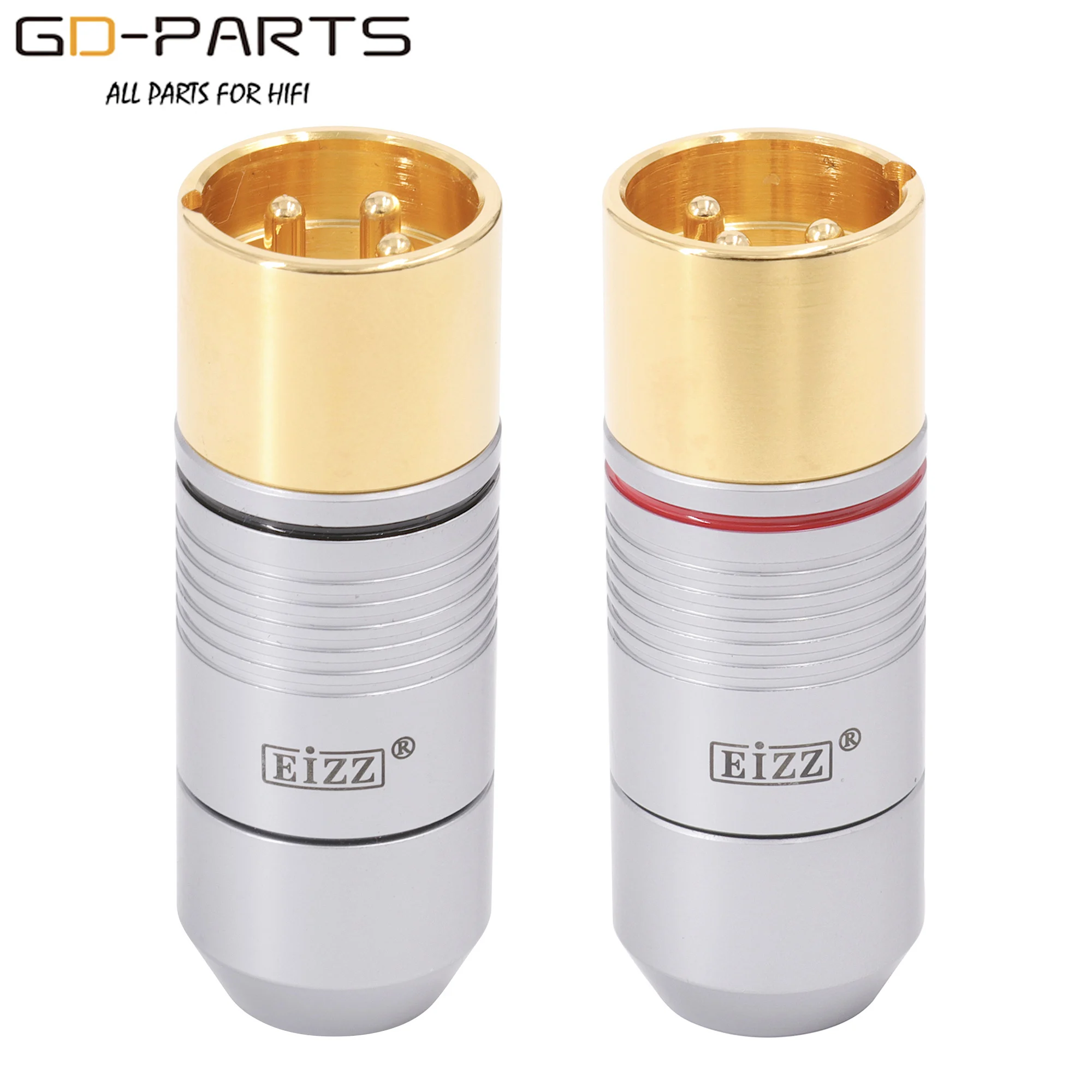 EIZZ Tellurium Copper 3-Pin Male Female XLR Connector MIC Snake Cannon Balance Plug Adapter For HIFI Audio AMP Microphone DIY