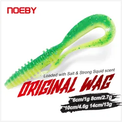 Noeby Soft Silicone Lures 6cm 8cm 10cm 14cm Special Tail Worm Swimbaits Wobblers Artificial Soft Bait for Crap Bass Soft Lures