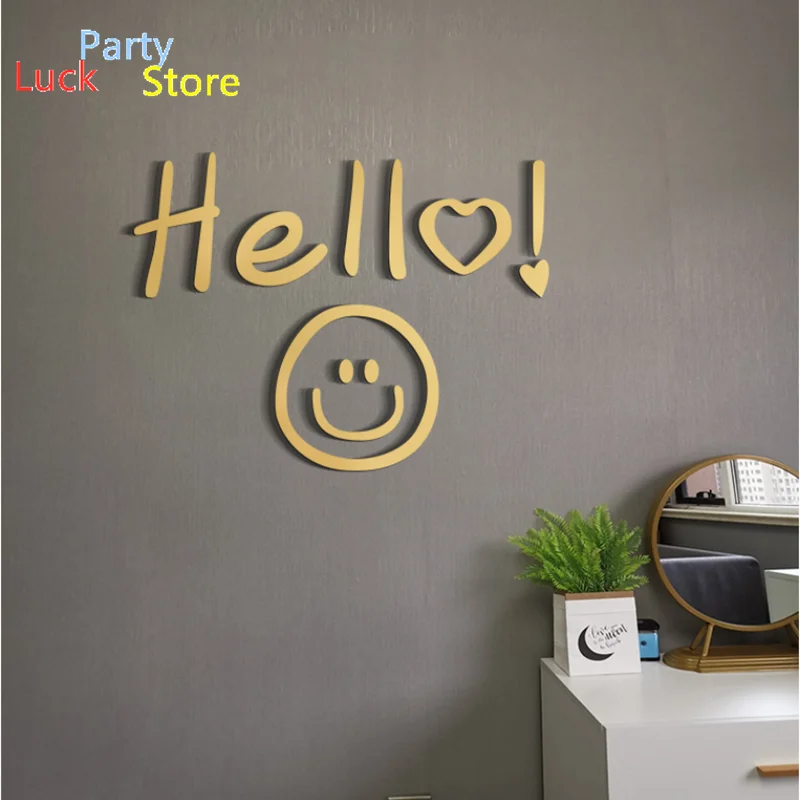 INS Nordic Style Net Red 3D Stereo Wall Stickers Smile Bedroom Warm Girly Style Wallpaper Self-adhesive Room Decoration