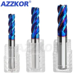 Top Fresadora Kit, Ferramenta De Aço De Tungstênio, Usinagem Cnc, Endmill Azzkor, Revestimento De Liga, Hrc70