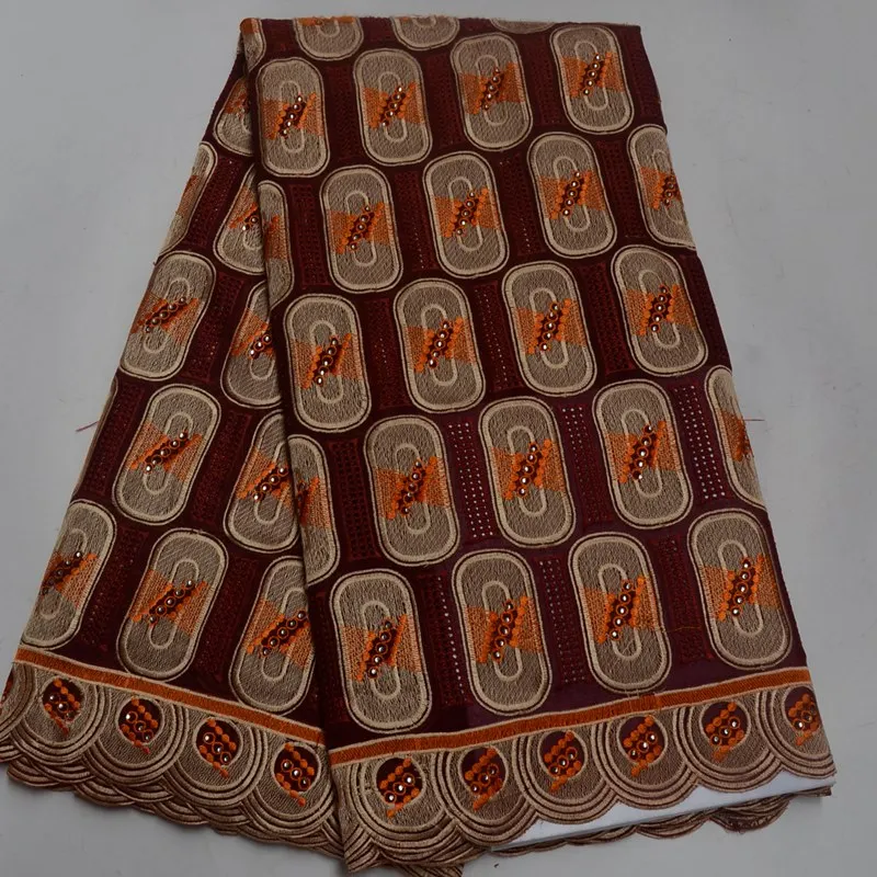 

Newest 5 Yards High quality African Swiss Voile Lace for wedding 100% Cotton Fabric Nigeria sewing wedding TS9791