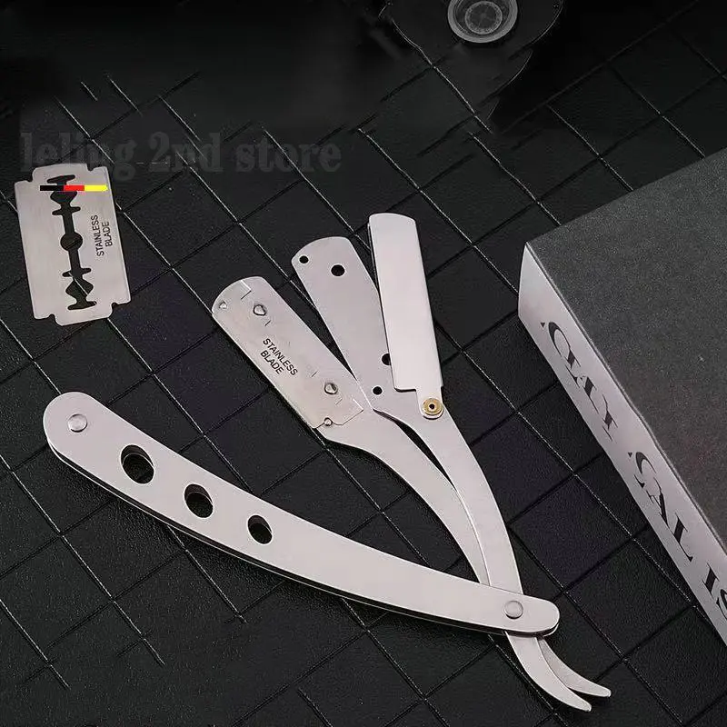 20pcs Professional Manual Shaver Straight Edge Stainless Steel Sharp Barber Razor Folding Shaving Beard Cutter