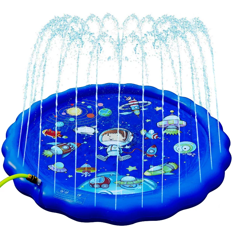 Outdoor Indoor Swimming Pool Fun Baby Child Kids 170cm Inflatable Spray Water Cushion Summer Sports Mat Lawn Games Pad Sprinkler