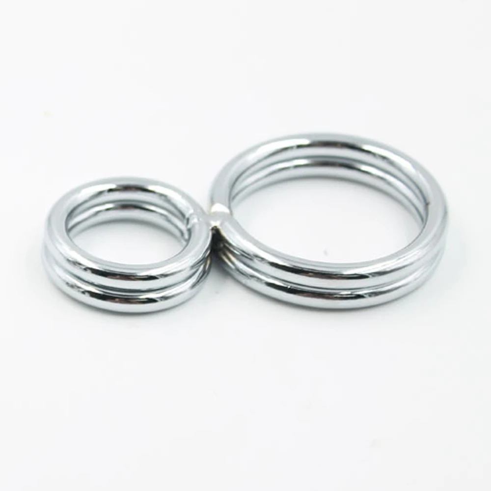Eight-character double ring penis bondage metal cock Ring Penis lock male Stainless steel Delay ejaculation BDSM Sex Toy for man