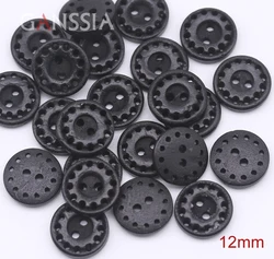 50pcs/lot Size:12mm Black color coconut button,vintage hollow round buttons for craft, Sewing accessories (kk-405)