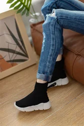 BJD/SD Doll Shoes Toys High-top Knitted Upper Cute Casual Black White Thick Soft-soled High boots 1/3 1/4 Gifts Doll Accessories