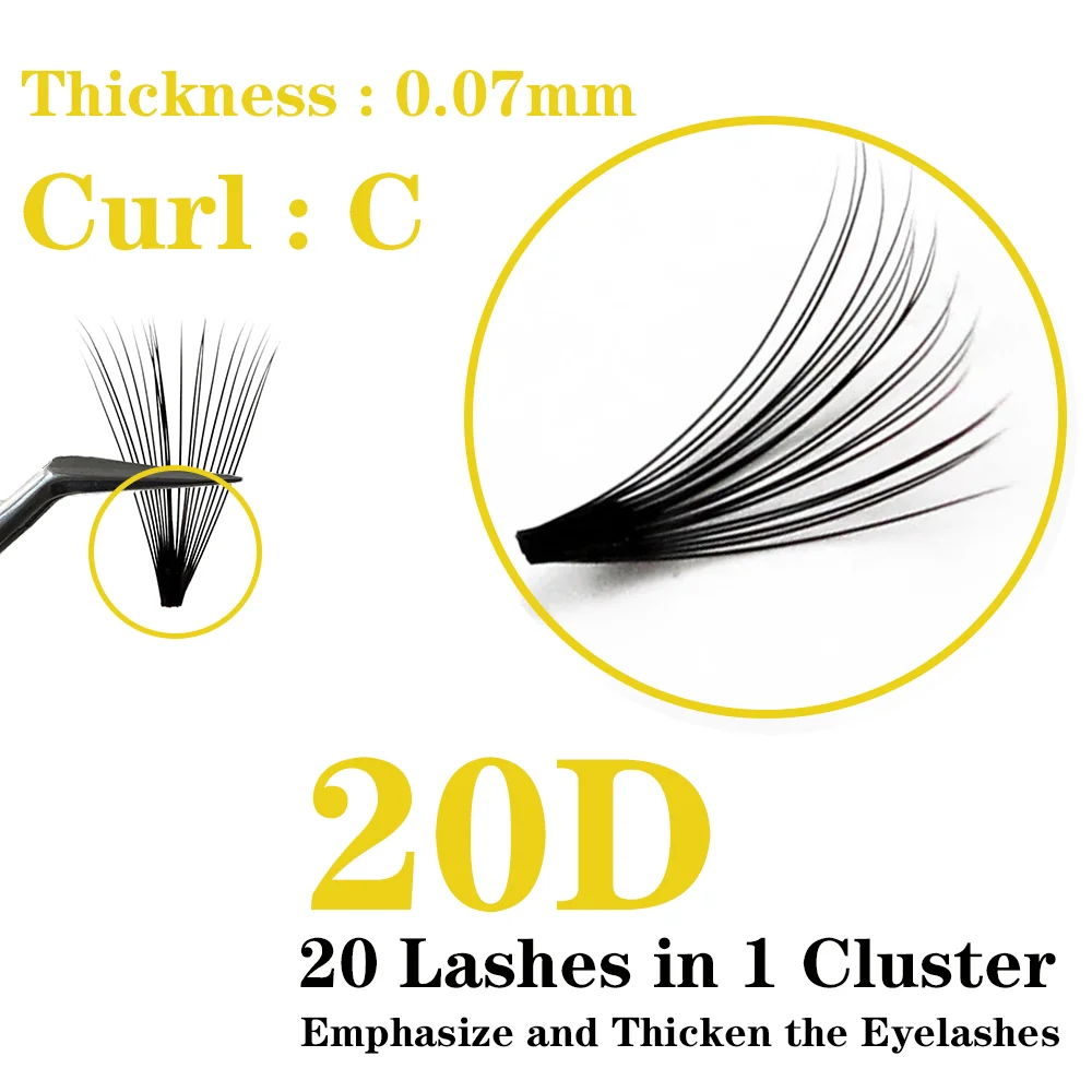 60 Clusters/box Eyelash Extension Eyelashes 20D Individual Eyelash Bunche Natural False Eyelashes Professional Makeup Eyelashes