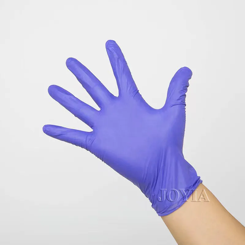 100pcs Purple Disposable Glove Kitchen Clean Work Protect Aldult Kids Latex Glove Synthetic Nitrile Gloves S M L Powder Free