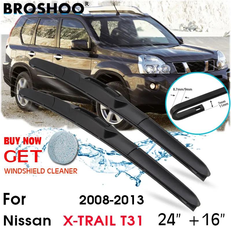 

Car Wiper Blade Front Window Windscreen Windshield Wiper Fit Blades Accessories For Nissan X-TRAIL T31 24"+16" 2008-2013