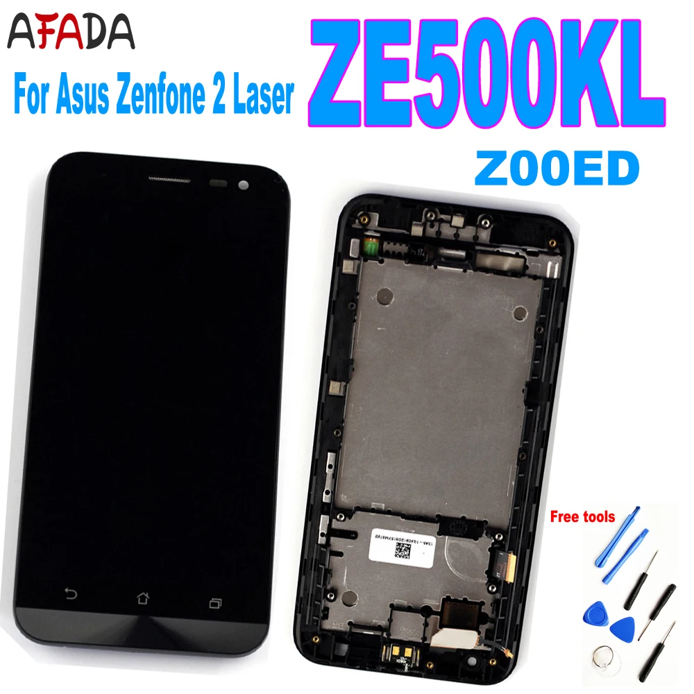 5.0'' LCD for Asus Zenfone 2 Laser ZE500KL Z00ED LCD Display Touch Screen Digitizer Assembly with Frame +Free Tools