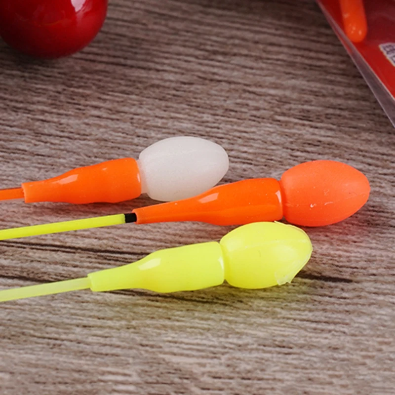 10PCS Fishing Float Rubber Beans Connectors Vertical Buoy Drift Tail Conspicuous Rubber Beans Connectors Color Random Fish Tool